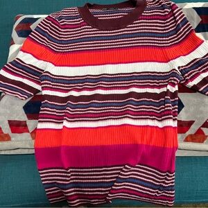 GAP Wonens Striped Multicolor Knit Sweater